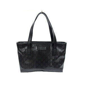 Gucci GG Imprime Tote Bag Black Leather